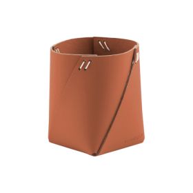 Pot à crayons en cuir recyclé éco-responsable | Boite bureau rangement